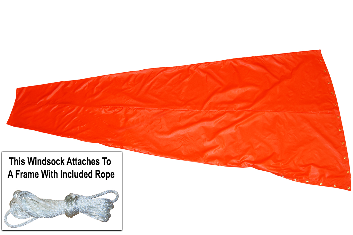 Airport Windsock Corporation 3x12 orange USA made windsock